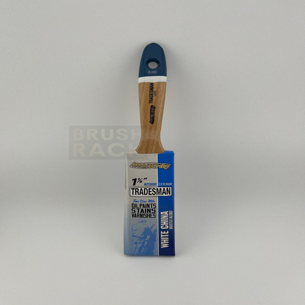 ArroWorthy Tradesman White China Blend STRAIGHT Brush- Varnish Handle